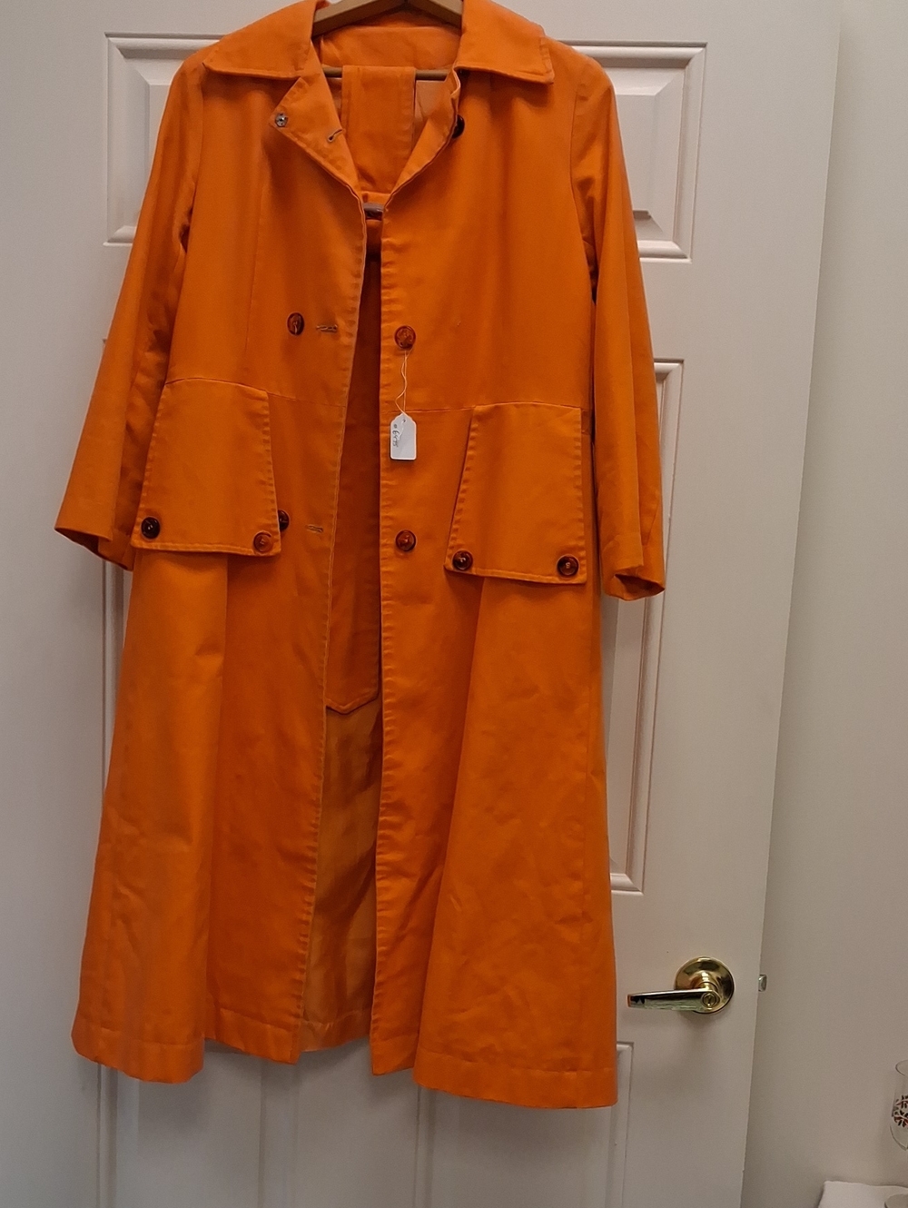 Vintage Orange Women's Trench Coat